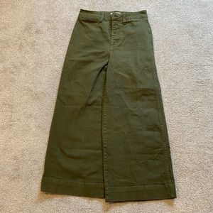Madewell Emmett Crop Pants in Olive Green, Sz 25